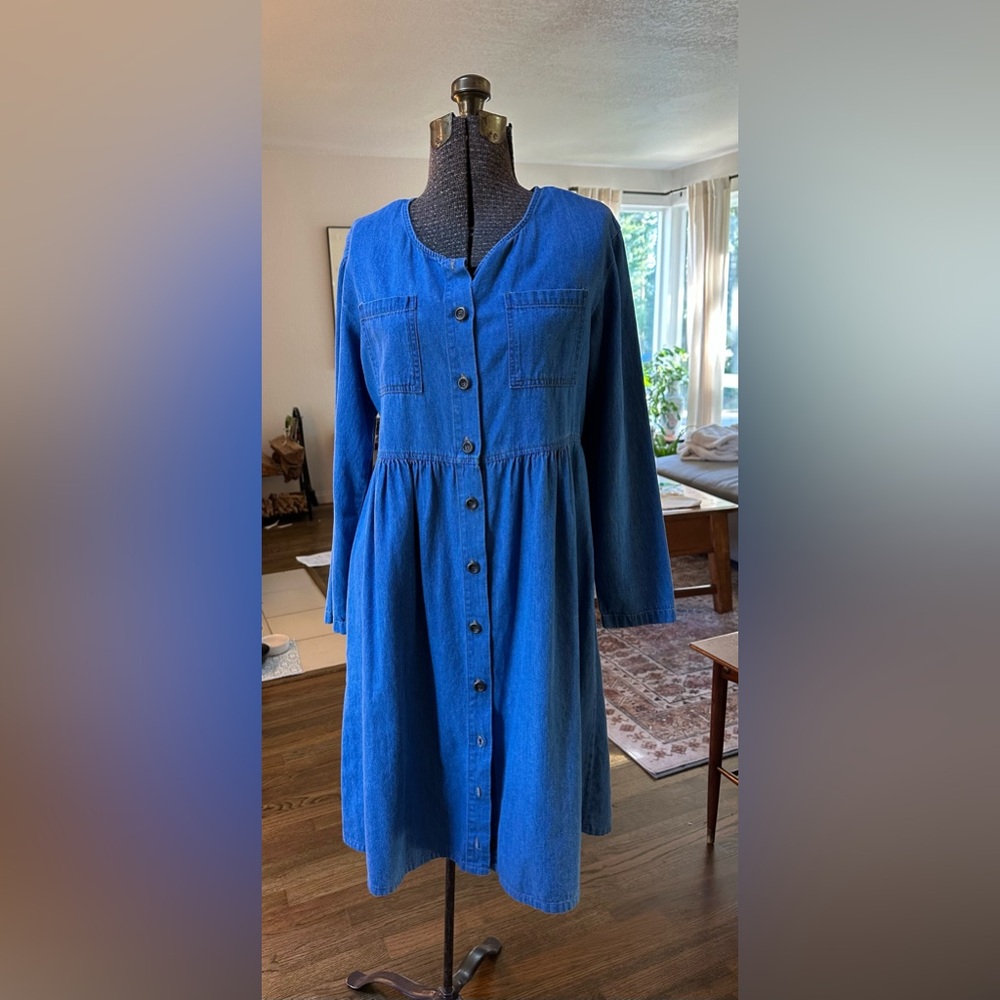 Vintage Denim Button Front Dress